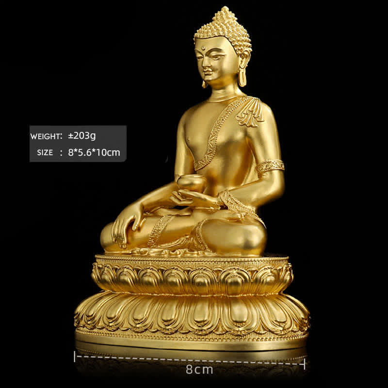 Shakyamuni Amitabha Medicine Buddha Figurine Serenity Copper Statue Home Decoration - image 6