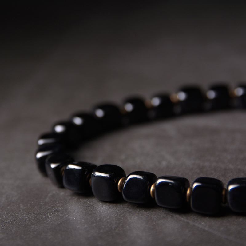 Buddha Stones Ebony Wood Dzi Bead Copper Peace Couple Bracelet - image 14