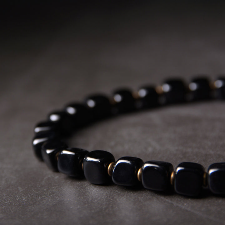 Buddha Stones Ebony Wood Dzi Bead Copper Peace Couple Bracelet - image 14