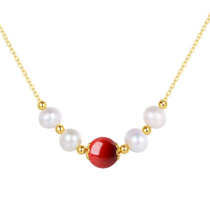 Buddha Stones 925 Sterling Silver Pearl Cinnabar Sincerity Healing Bead Chain Necklace Pendant - image 10