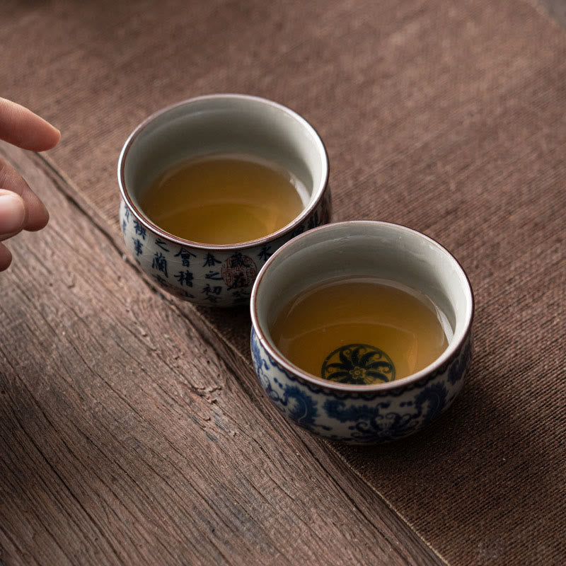Buddha Stones Mountain Landscape Lotus Orchid Pavilion Gathering Ceramic Teacup Kung Fu Tea Cup - image 21