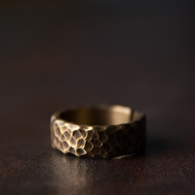 Buddha Stones Tibetan Bump Texture Design Copper Brass Luck Ring - image 10