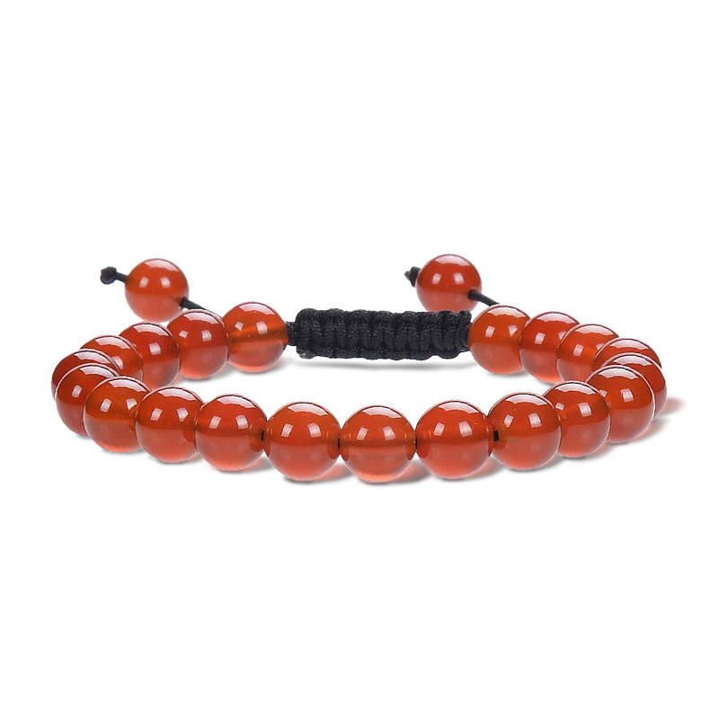 Buddha Stones Natural Healing Power Gemstone Crystal Beads Unisex Adjustable Macrame Bracelet - Red Agate - image 19