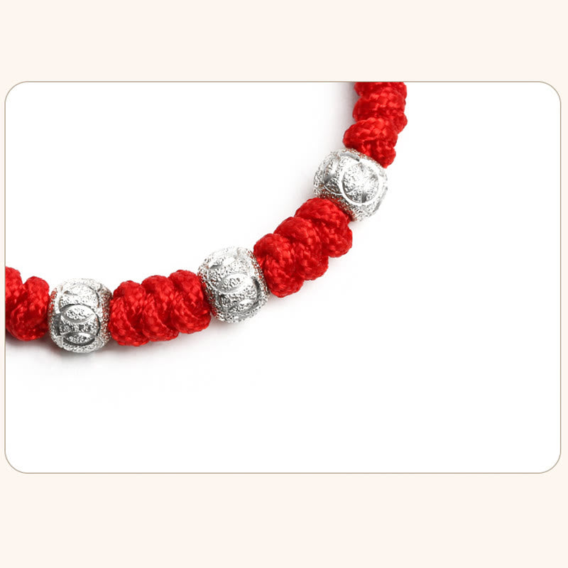 Buddha Stones 925 Sterling Silver King Kong Knot Multicolored Red String Strength Handmade Braided Kids Child Bracelet - image 10