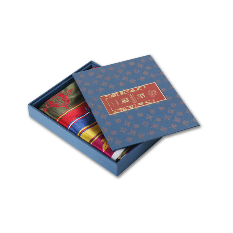 Tibetan Lucky Blessing Multicolored Lotus Mantra Jacquard Khata Decoration - image 15