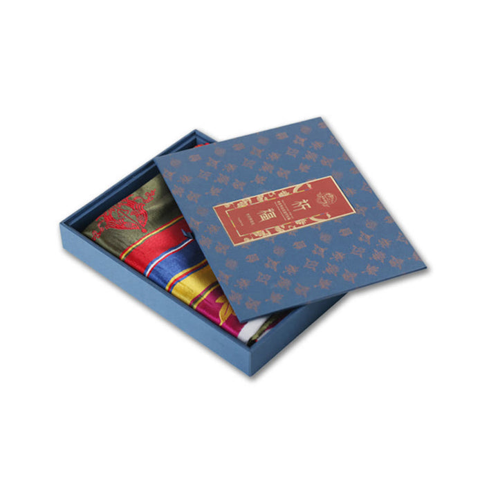 Tibetan Lucky Blessing Multicolored Lotus Mantra Jacquard Khata Decoration - image 15