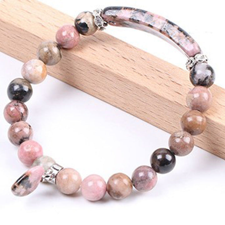 Buddha Stones Natural Quartz Love Heart Healing Beads Bracelet - Rhodonite - image 38