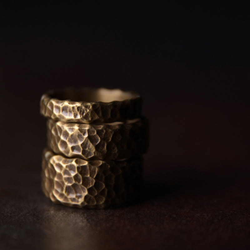 Buddha Stones Tibetan Bump Texture Design Copper Brass Luck Ring - image 4
