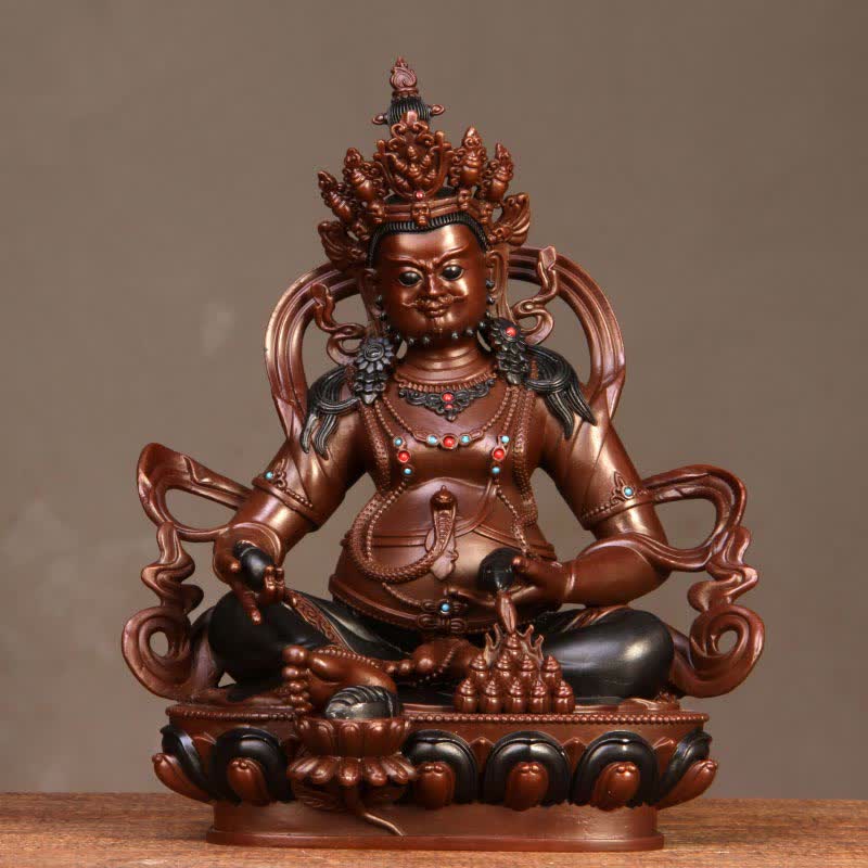 Yellow Jambhala Bodhisattva Figurine Compassion Copper Statue Home Office Decoration - image 0