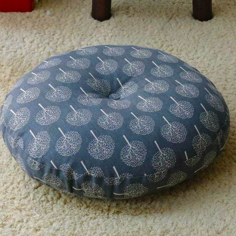 Buddha Stones Lotus Simple Pattern Linen Meditation Seat Cushion Home Living Room Decoration - Detachable - Approx. 40cm × 10cm (slight variation possible) - LightSteelBlue - image 24