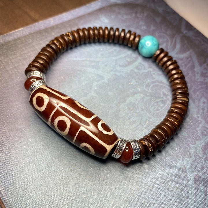 Buddha Stones Tibetan Nine-Eye Dzi Bead Wealth Bracelet - Red - image 5