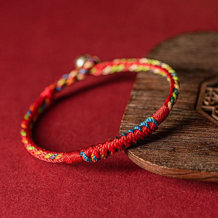 Buddha Stones Handmade Five Color Thread Protection Bracelet - image 4