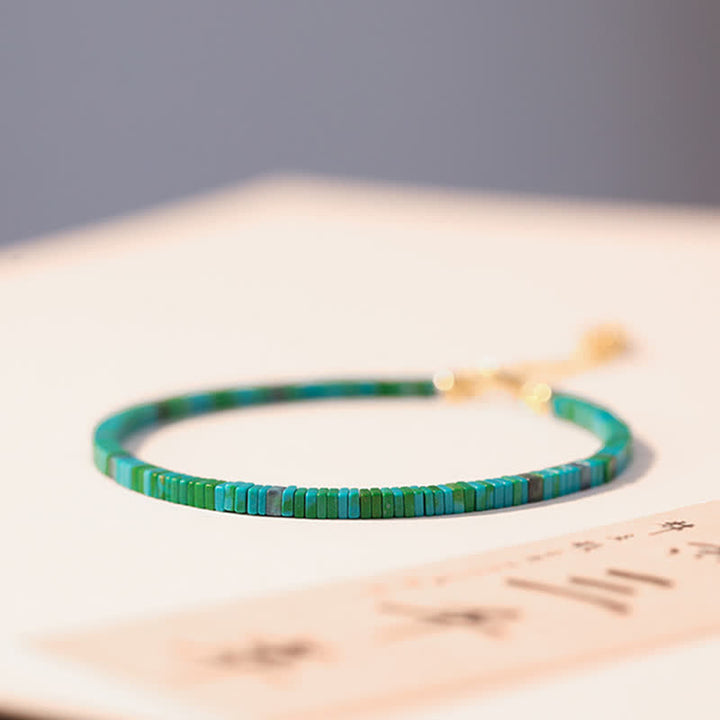 Buddha Stones Turquoise Beaded Friendship Strength Chain Bracelet - image 3