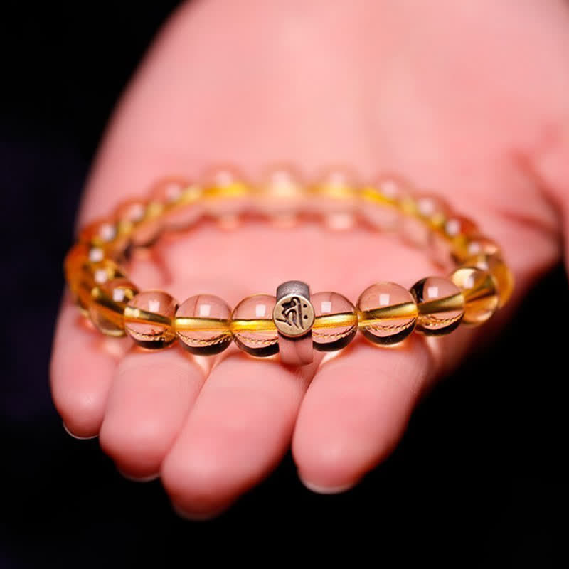 Buddha Stones 925 Sterling Silver Chinese Zodiac Natal Buddha Citrine Protection Bracelet - image 6