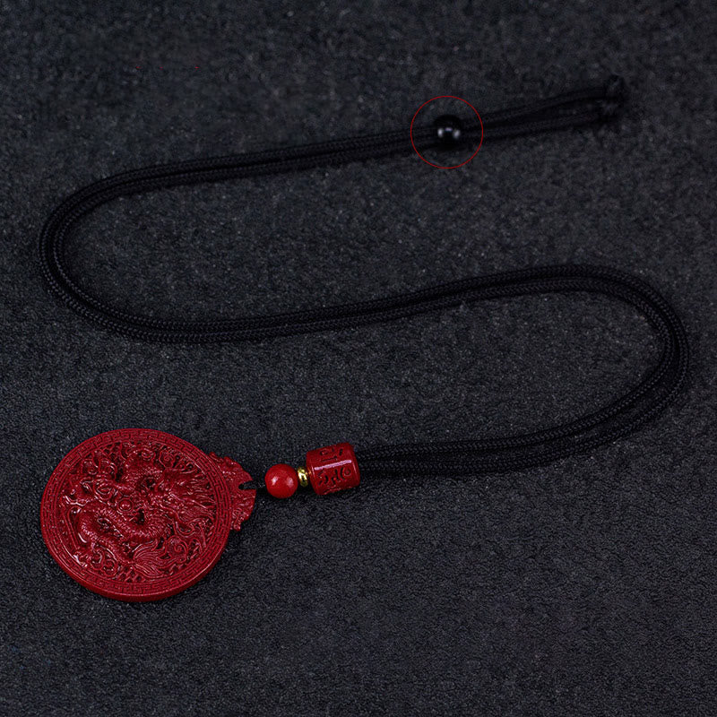 Buddha Stones Year of the Dragon Natural Cinnabar Dragon Protection Necklace Pendant - image 9