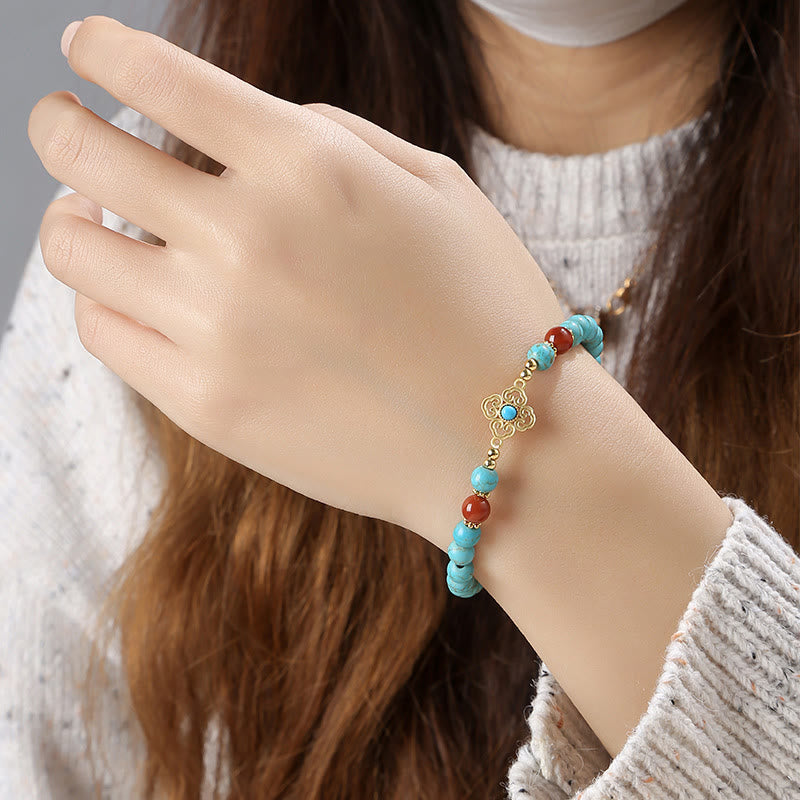 Buddha Stones Turquoise Bead Protection Balance Bracelet - image 7