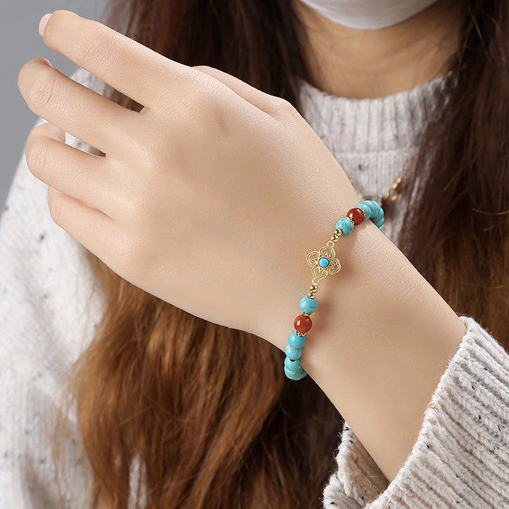 Buddha Stones Turquoise Bead Protection Balance Bracelet - image 7