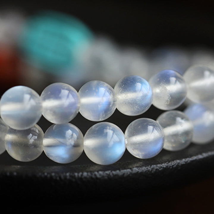 Buddha Stones 108 Mala Beads Moonstone Amber Lotus Turquoise Crystal Healing Bracelet - image 6