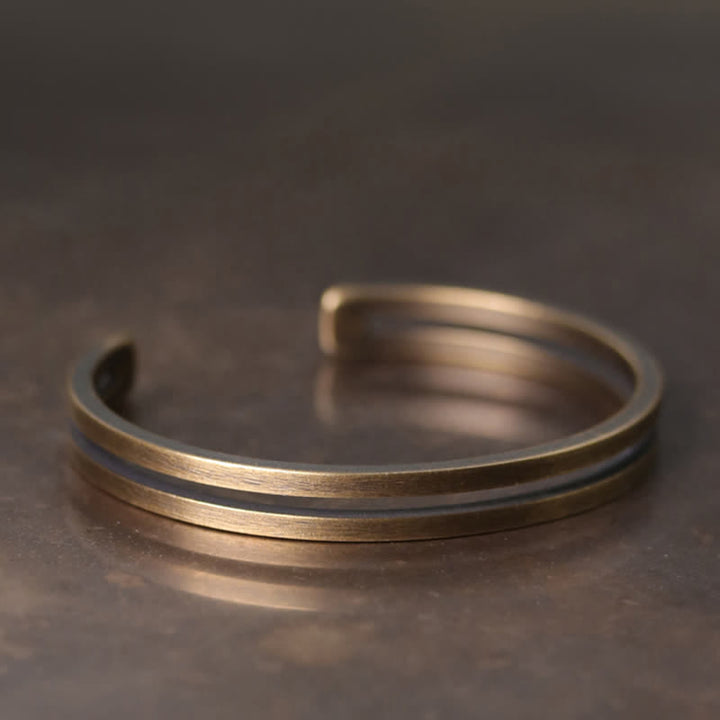 Buddha Stones Rustic Copper Luck Viking Cuff Bracelet - image 1