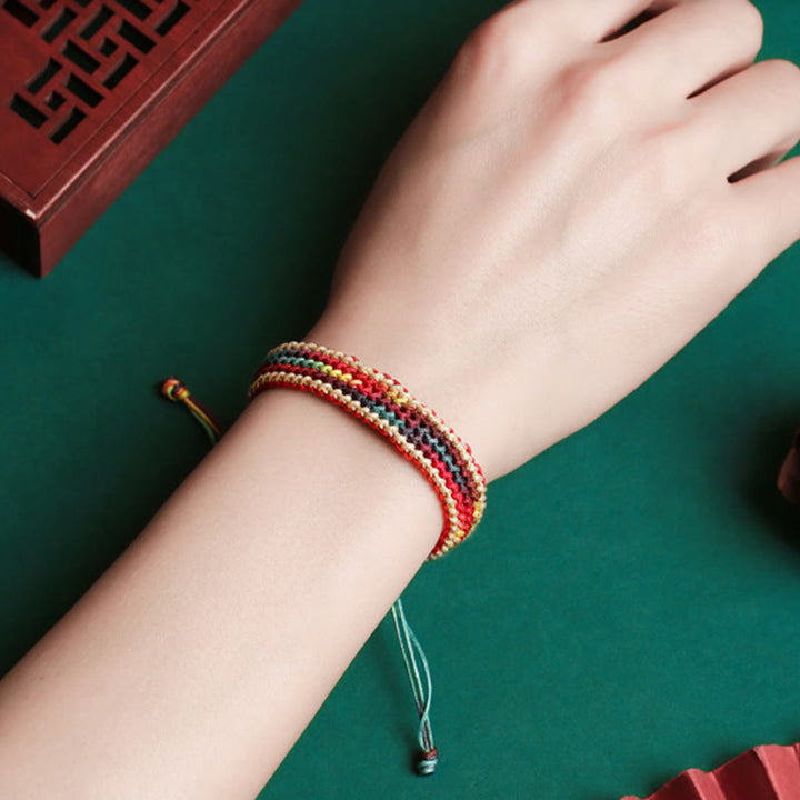 Buddha Stones Tibet Handmade Rainbow Multicolored Protection Braided String Bracelet - image 10