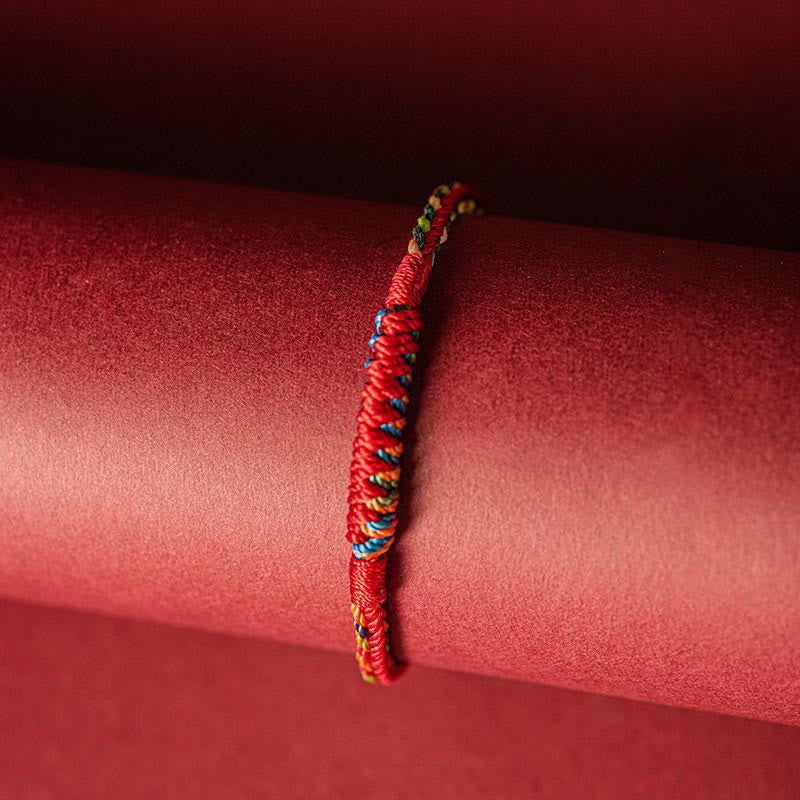 Buddha Stones Handmade Five Color Thread Protection Bracelet - image 2