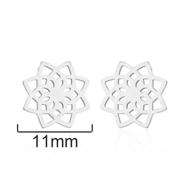Tibetan Lotus Pattern New Beginning Stud Earrings - image 2