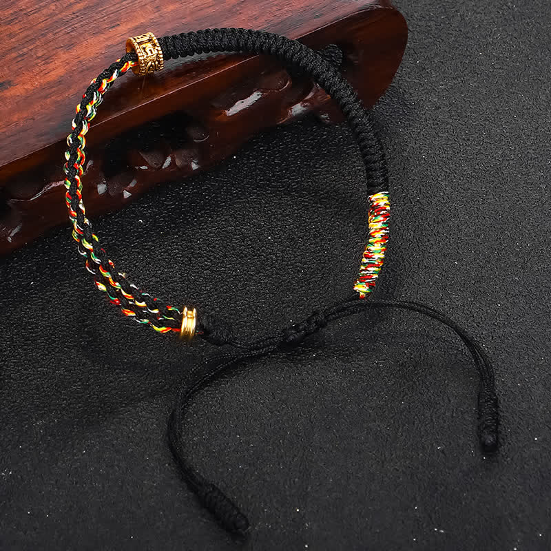 Buddha Stones Om Mani Padme Hum Protection Luck String Bracelet - image 1