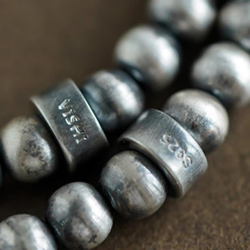 Buddha Stones 108 Mala Beads 925 Sterling Silver Red Agate Turquoise Confidence Charm Bracelet - image 6