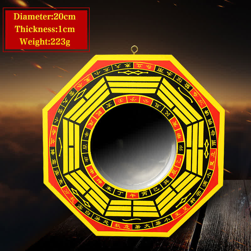 Buddha Stones Feng Shui Bagua Map Balance Living Room Energy Map Mirror - 7 IN - Concave Mirror - Yellow - image 15