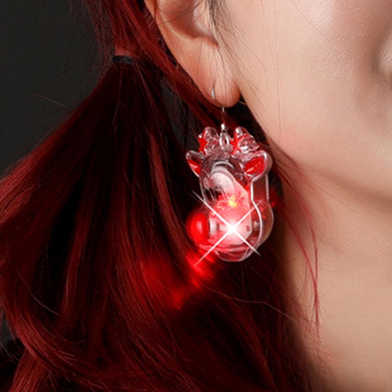 Led Christmas Santa Claus Tree Elk Luminous Earrings - image 13