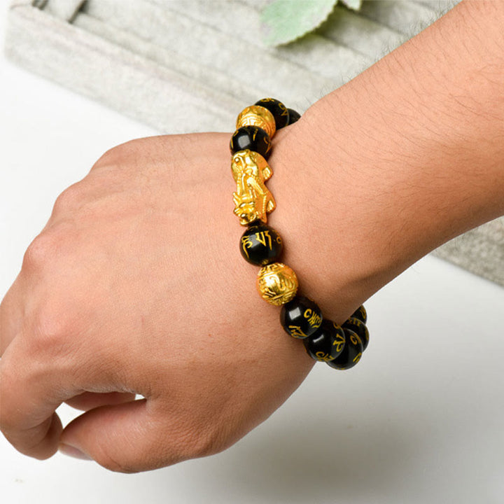 Buddha Stones FengShui PiXiu Obsidian Wealth Bracelet - image 10