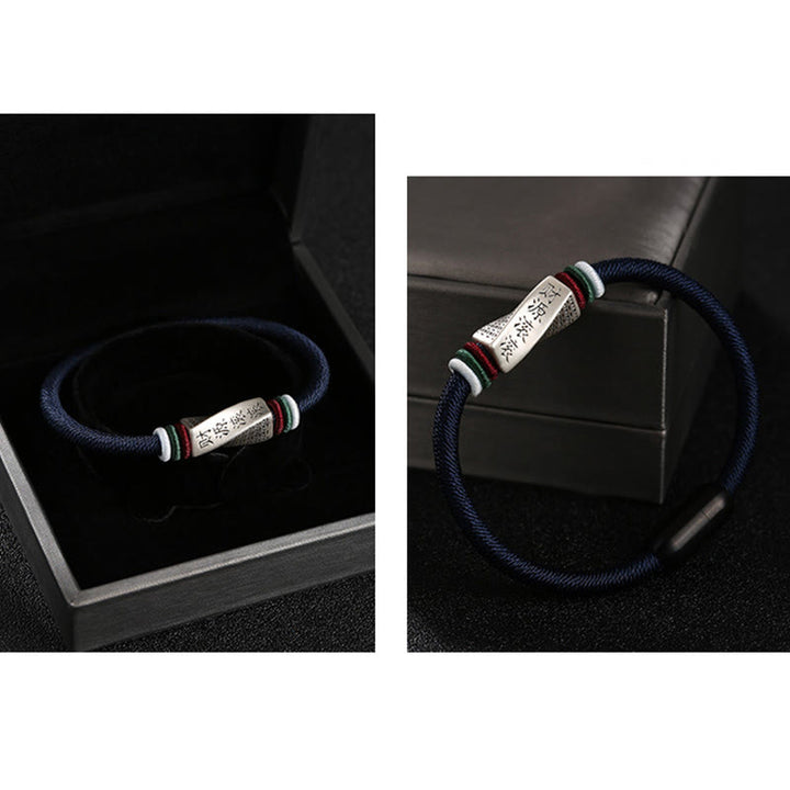 Buddha Stones 999 Sterling Silver Profits Pouring In From All Sides Handmade Blessing String Buckle Bracelet - image 11