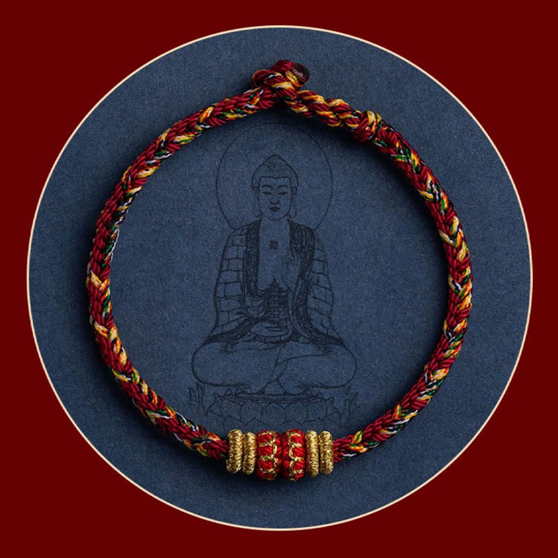 Buddha Stones Tibet Handmade Chinese Zodiac Natal Buddha Luck Strength Braided String Bracelet - image 29