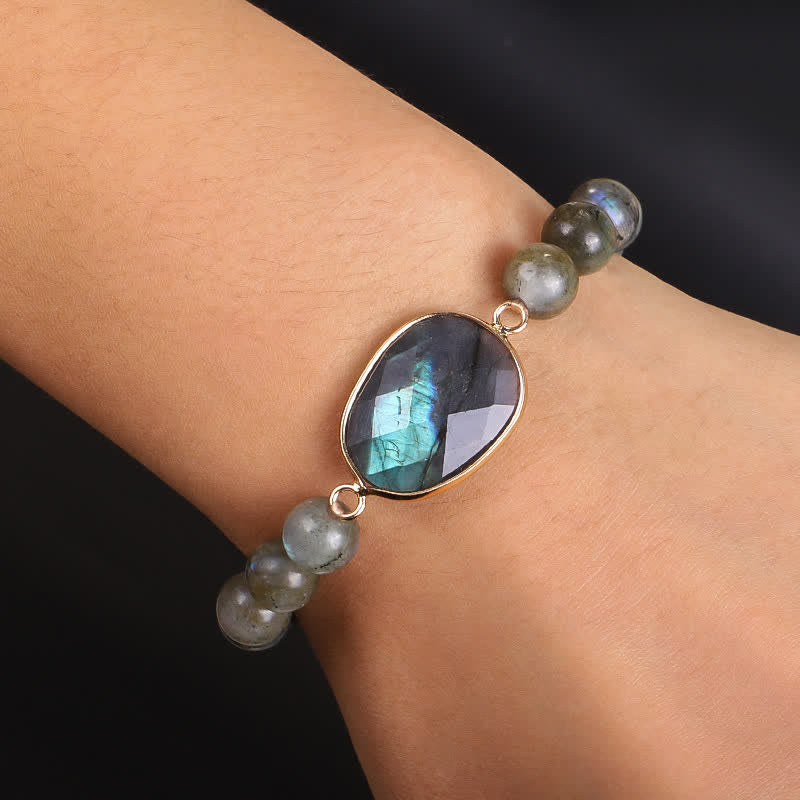 Buddha Stones Natural Labradorite Moonstone Support Healing Beaded Bracelet - image 2