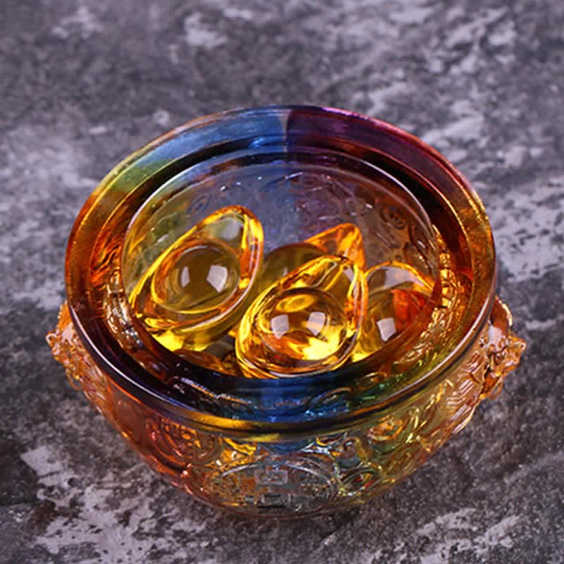 Handmade Liuli Crystal Treasure Bowl Art Piece Home Decoration - image 7