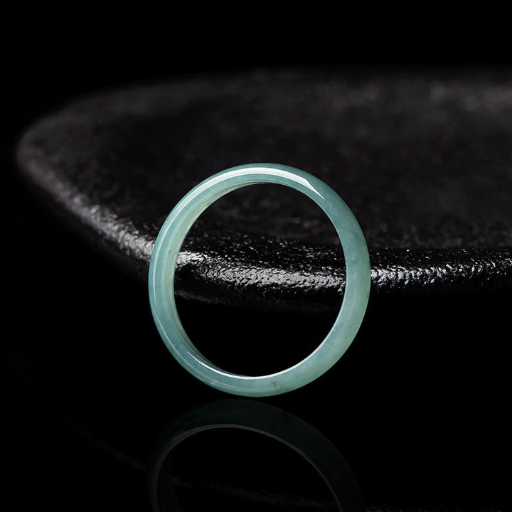 Buddha Stones Natural Jade Prosperity Protection Ring - image 6