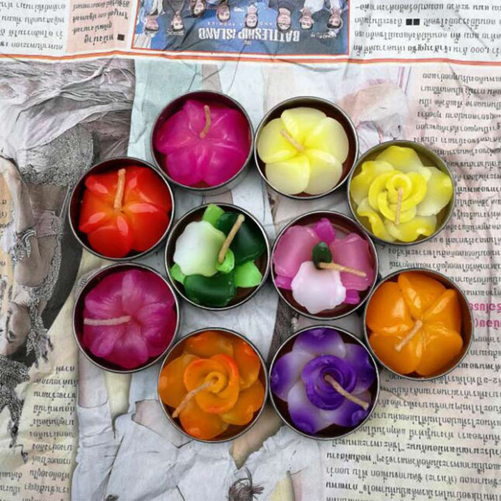 Buddha Stones Hand Pattern Wood Candlestick Home Candle Holder Decoration - 10Pcs Candles - image 23
