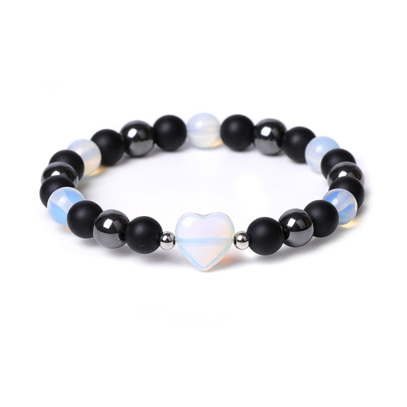Buddha Stones Black Onyx Tiger Eye Stone Crystal Love Heart Protection Bracelet - image 19