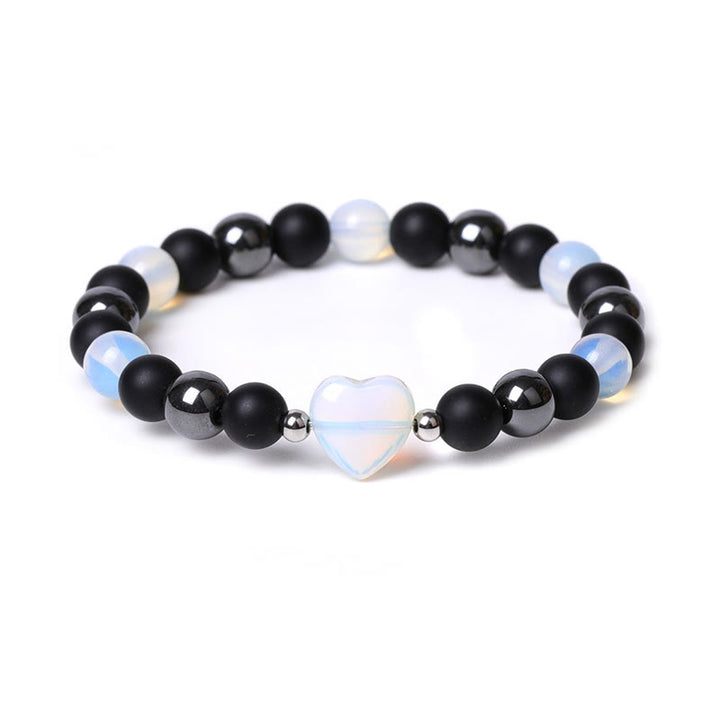 Buddha Stones Black Onyx Tiger Eye Stone Crystal Love Heart Protection Bracelet - image 19