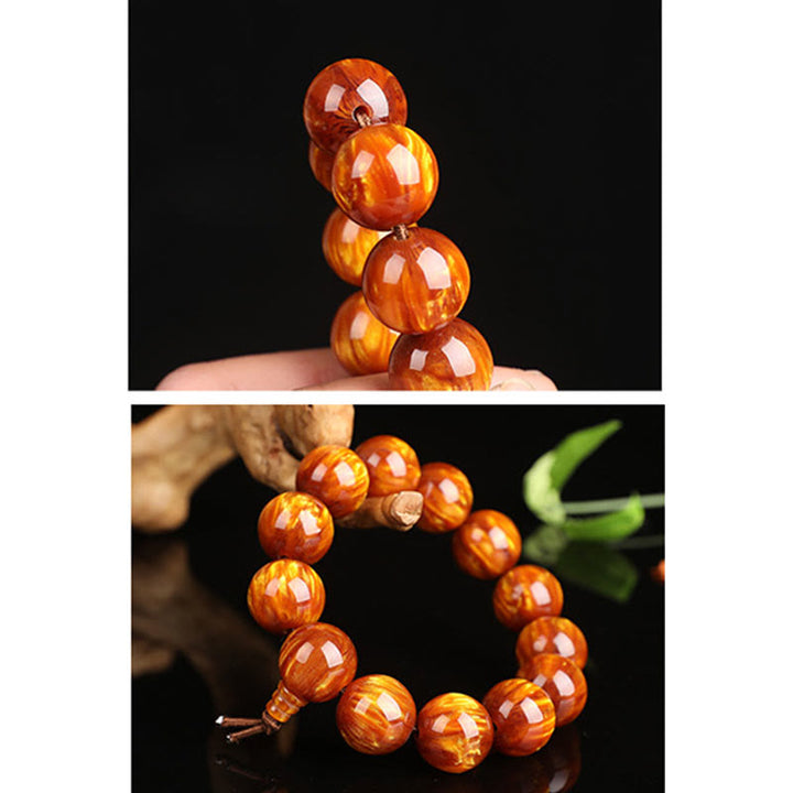 Buddha Stones Golden Sea Willow Success Positive Bracelet Mala - image 5