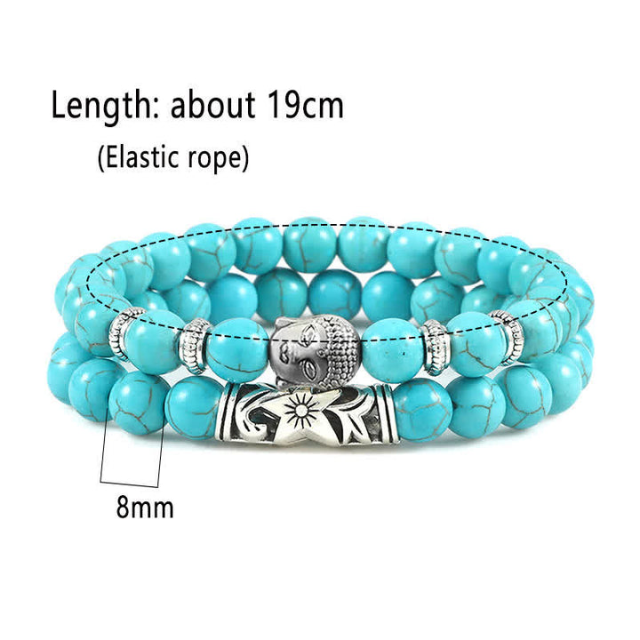 Buddha Stones 2Pcs Natural Crystal Agate Buddha Protection Bracelet - image 15