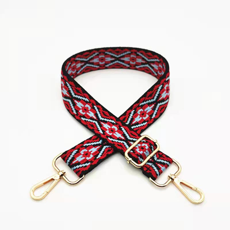 Buddha Stones Multicolor Embroidered Shoulder Bag Straps - Red Light Blue - image 12
