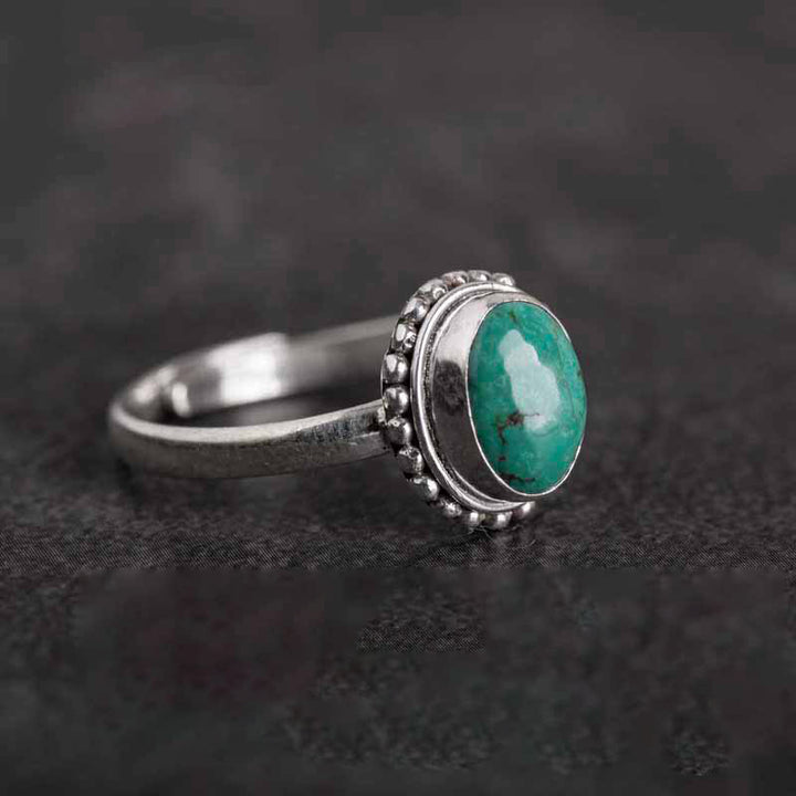 Buddha Stones 925 Sterling Silver Turquoise Wisdom Love Ring - 7mm*8.5mm - image 6