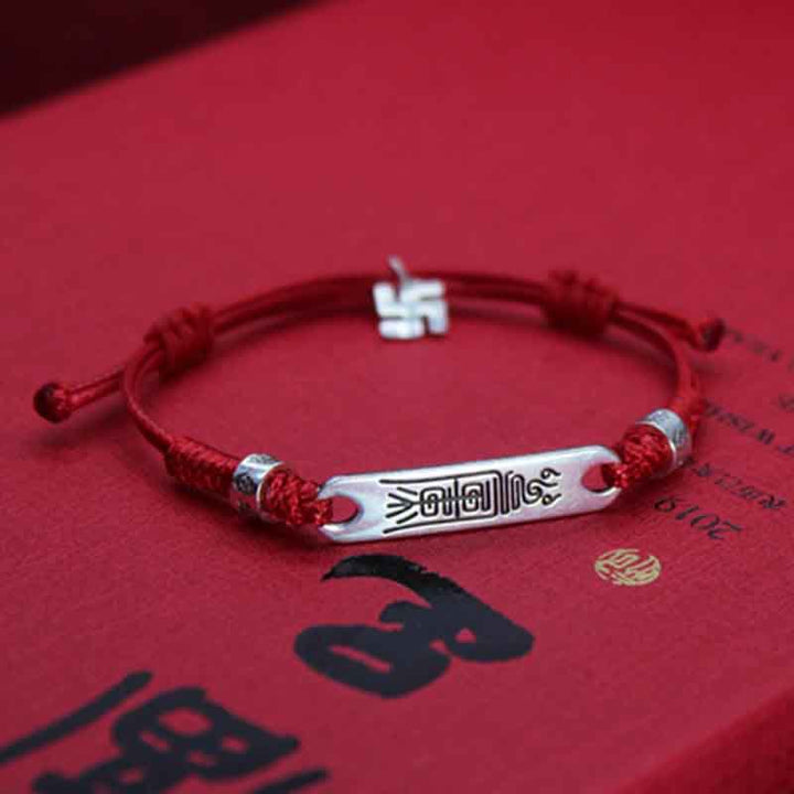 Buddha Stones 925 Sterling Silver Red String Luck Strength Braid Bracelet - image 5