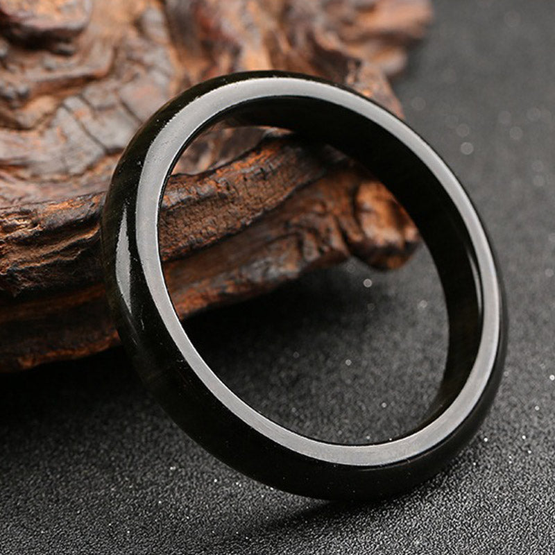 Buddha Stones Gold Sheen Obsidian Silver Sheen Obsidian Protection Bracelet Bangle - image 5