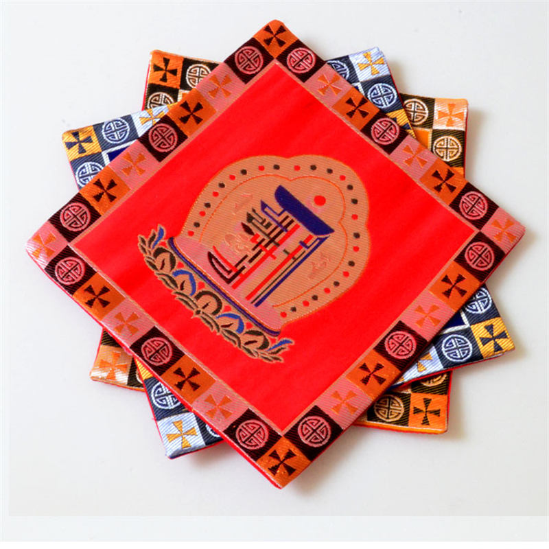 Prayer Altar Mat Man-Bcu Kalachakra Healing Meditation Jacquard Mat - image 1