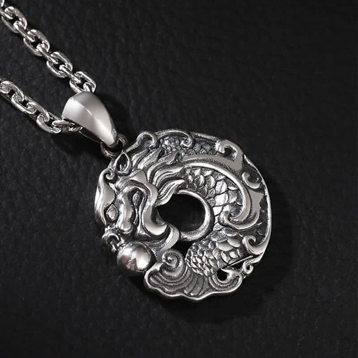 Buddha Stones Koi Fish Dragon Peace Buckle Wealth Necklace Pendant - image 9