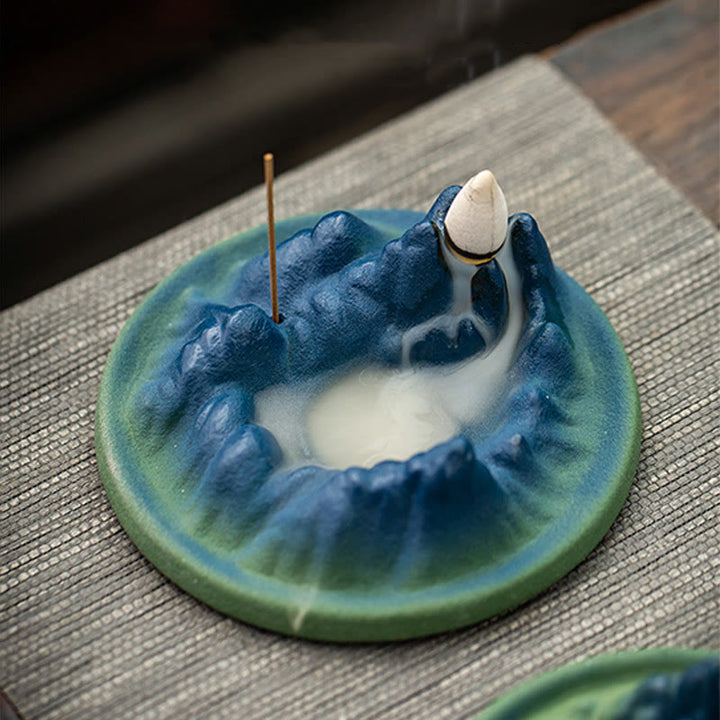 Creative Mountain River Ceramic Healing Backflow Incense Burner - image 15