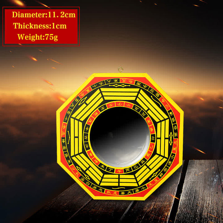 Buddha Stones Feng Shui Bagua Map Balance Living Room Energy Map Mirror - 4 IN - Concave Mirror - Yellow - image 5