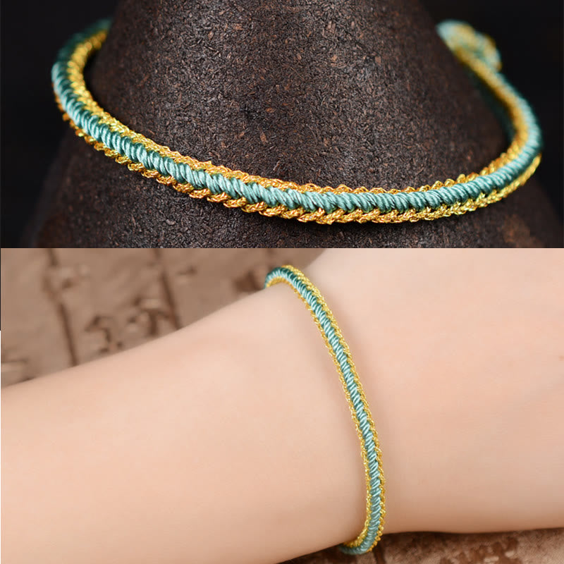 Buddha Stones Two-Color Rope Handcrafted Eight Thread Peace Knot Bracelet - image 7